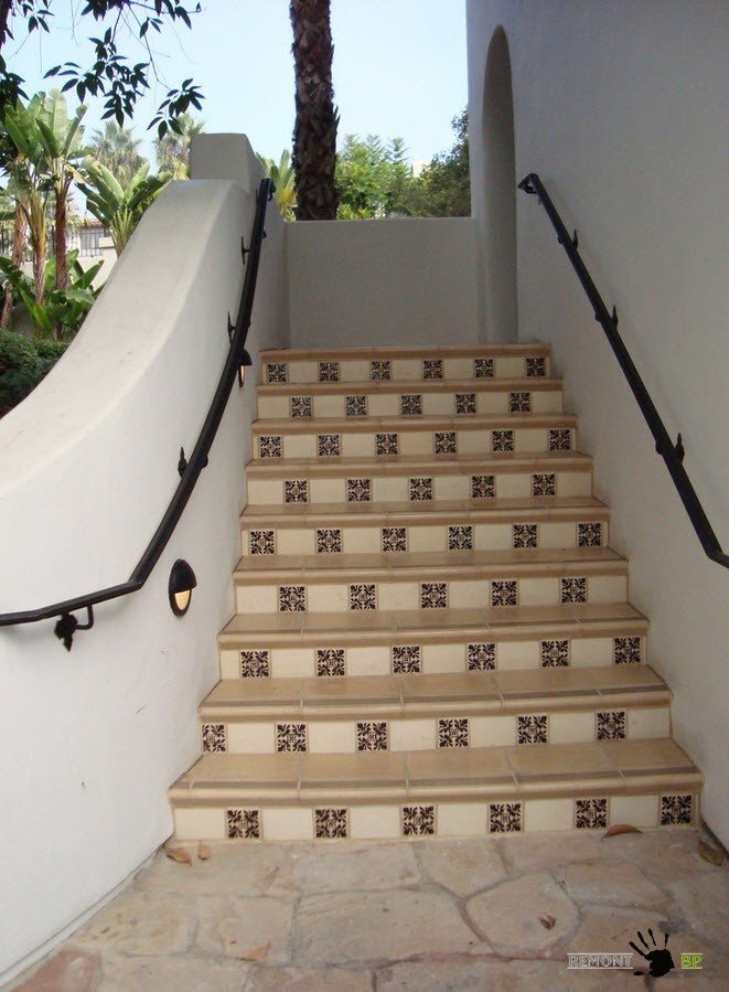 Отделка бетонных лестниц плиткой