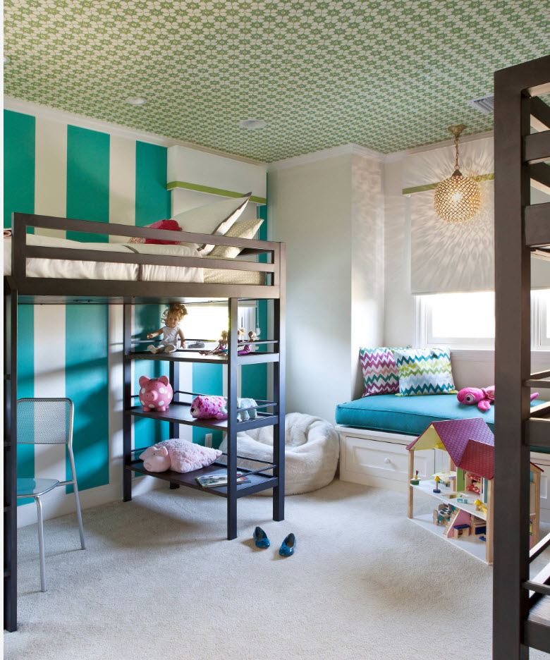 Потолок в детской комнате: идеи дизайна