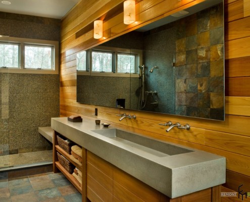 Светло-серый прямоугольный умывальник