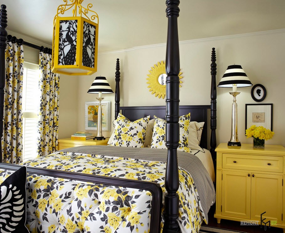 Желтые Шторы В Спальне Фото