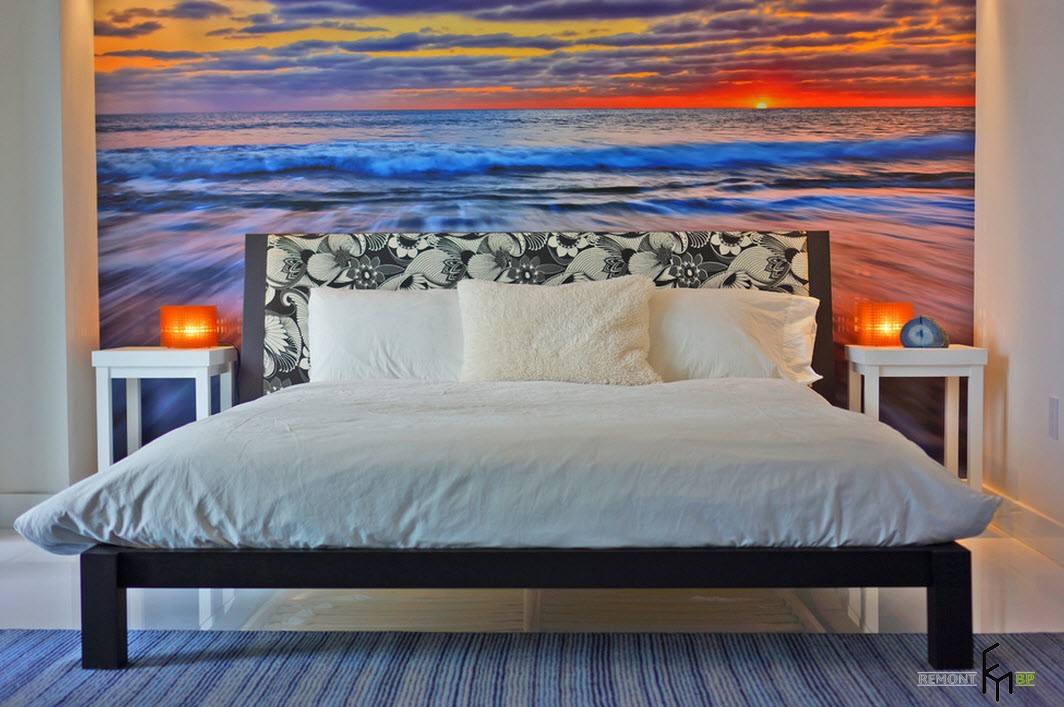Закат и море в спальне