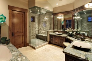 Роскошная ванная с деревом