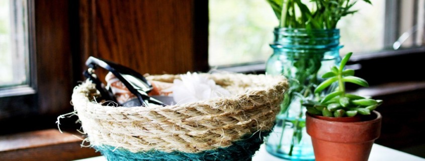 Изготовление корзинки из веревки. Седьмой шаг