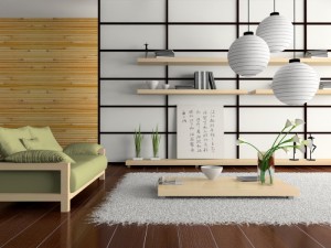 Дизайн современной гостиной в японском стиле фото