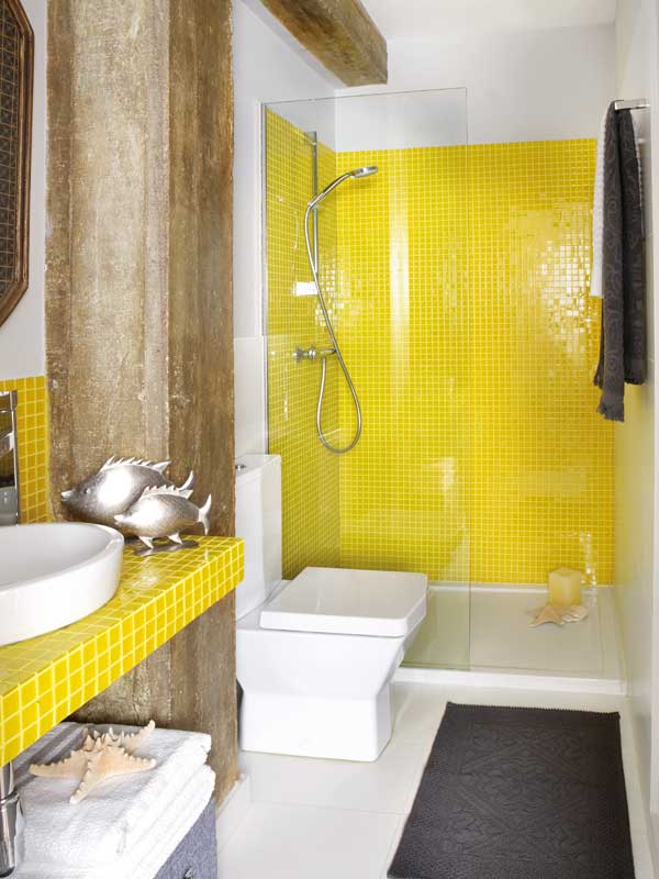 Желтый цвет в ванной комнате