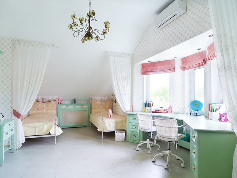 Детская комната дизайн для двух девочек