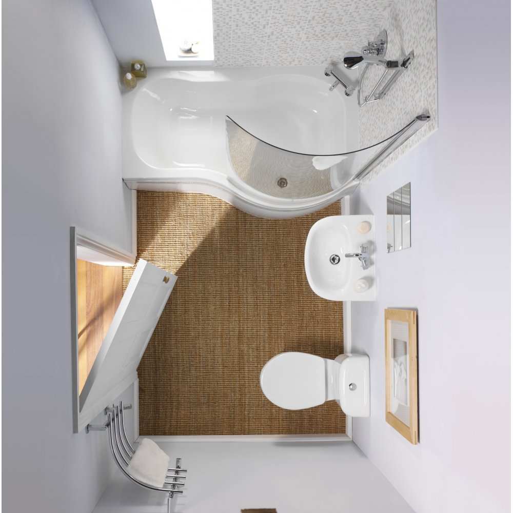 Маленька ванна кімната в стилі мінімалізм
