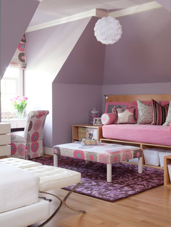 Фиолетовая комната девочки подростка