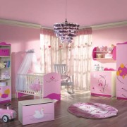 Розовая спальня для новорожденного