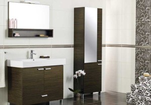 Коричневая мебель для ванной комнаты