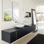 Черная мебель для ванной комнаты минимализм