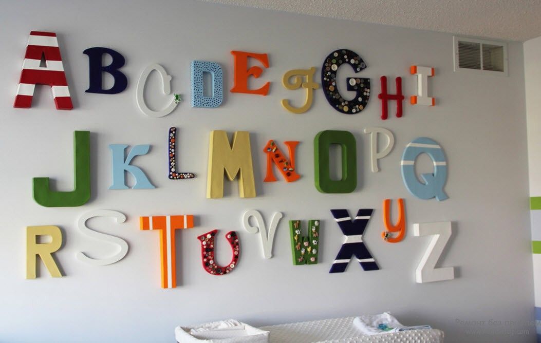 Буквы на стене в детской