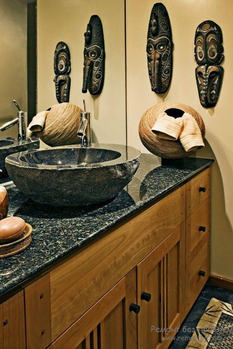 Мебель для ванной в африканском стиле