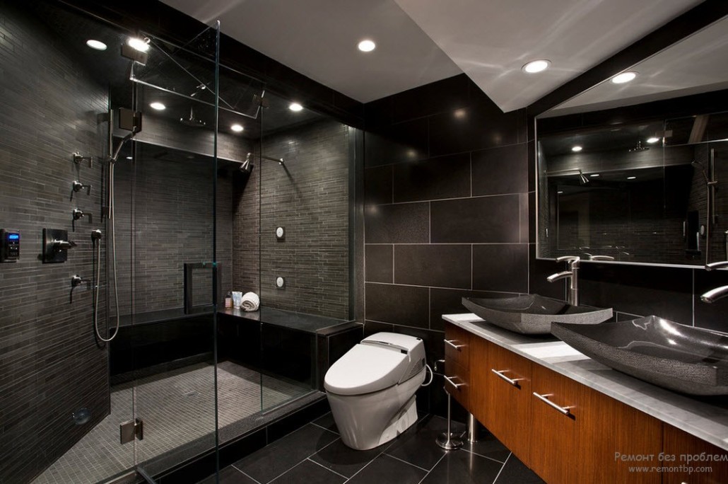  ванная комната в интерьере | Дизайн ванной в темных тонах