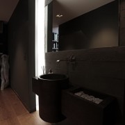 Дизайн темной ванной