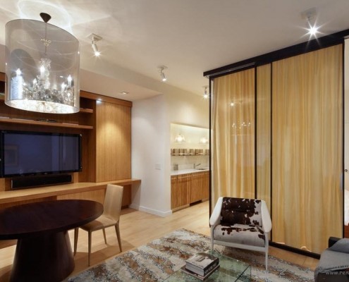 Перегородка между гостинйо и кухней