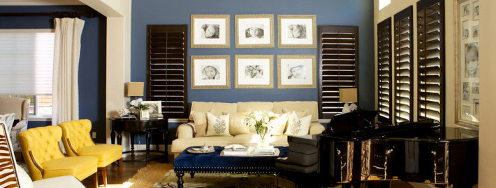 Синий и голубой цвета в интерьере