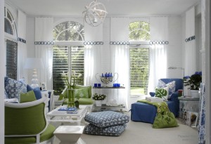 Сине-зеленый интерьер