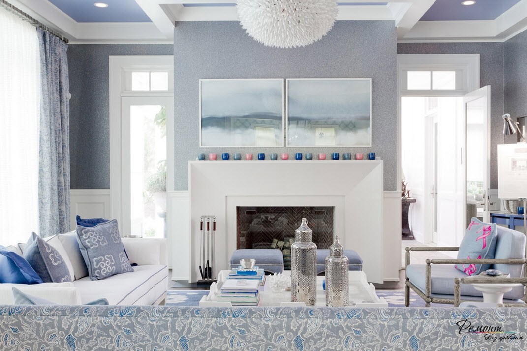 Правила сочетания голубого цвета в интерьере квартиры и дома