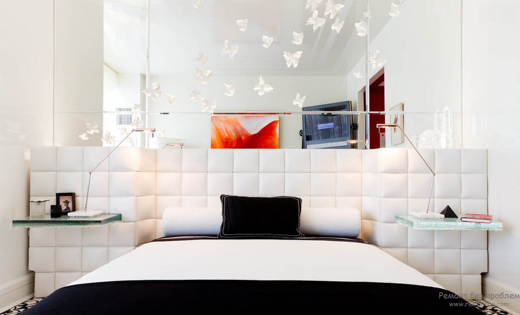 Спальня з домінуючим білим кольором