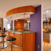 Фиолетовые панели на кухне