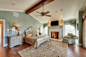 Голубой мотив в спальне