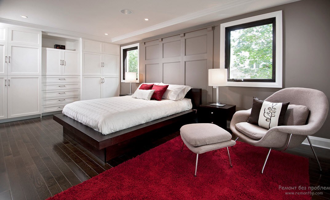 Дизайн красной спальни