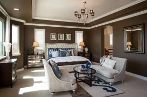 Коричнево-голубой интерьер