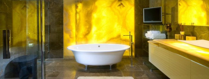Желтый цвет в дизайне ванной