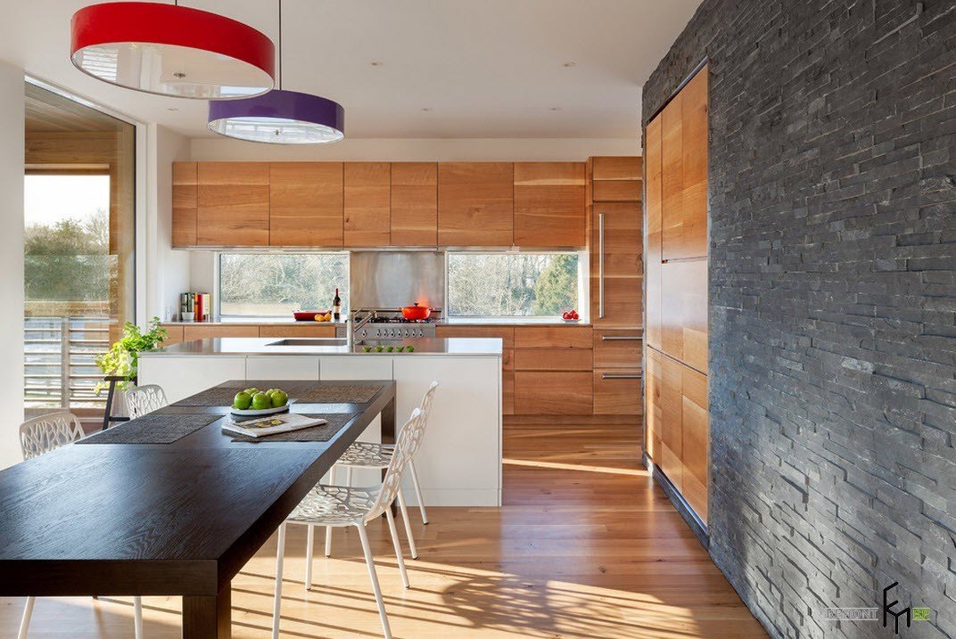 Серый и рыжий в кухонном дизайне