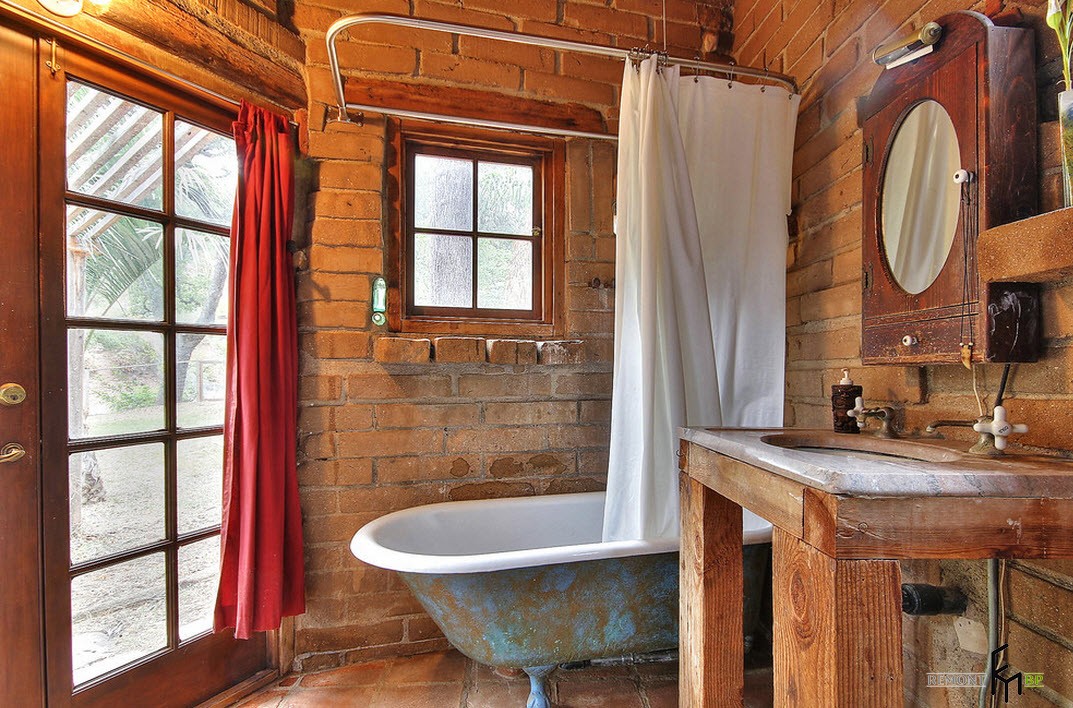 ванная комната в деревенском доме