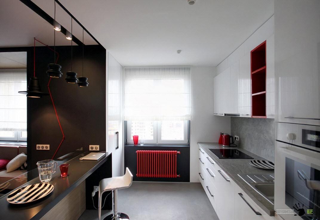 Кухонная зона в квартире-студии