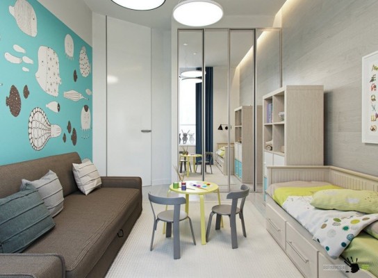 Детская комнат в светлых тонах