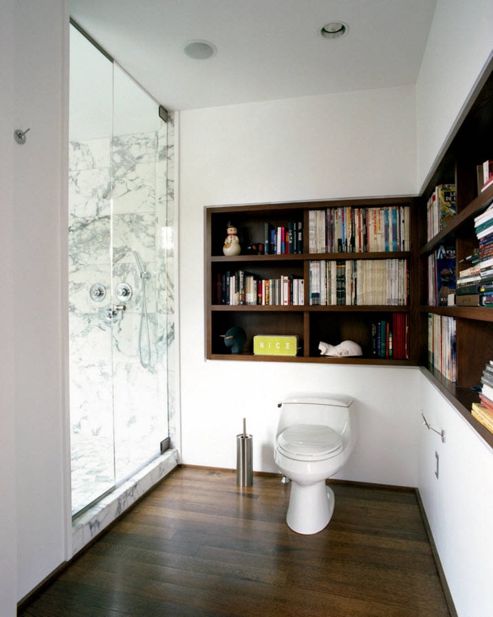 Книжный шкаф в туалете