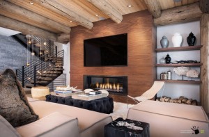 Интерьер гостиной в частном доме