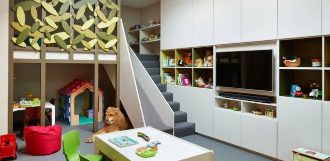 Дизайн детской комнаты в два яруса