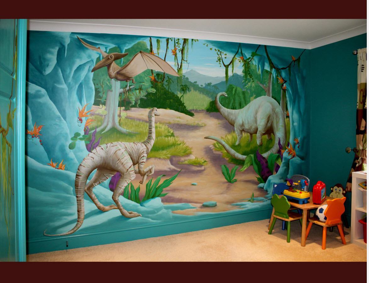 Динозавры на стенах детской