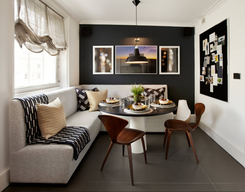 Угловой диван в столовой