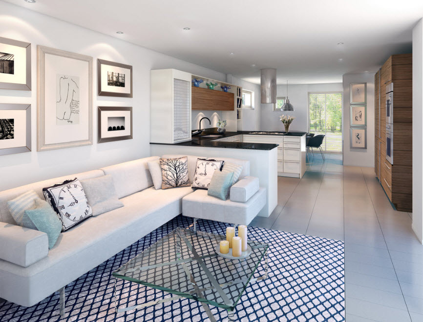 В помещении с открытой планировкой