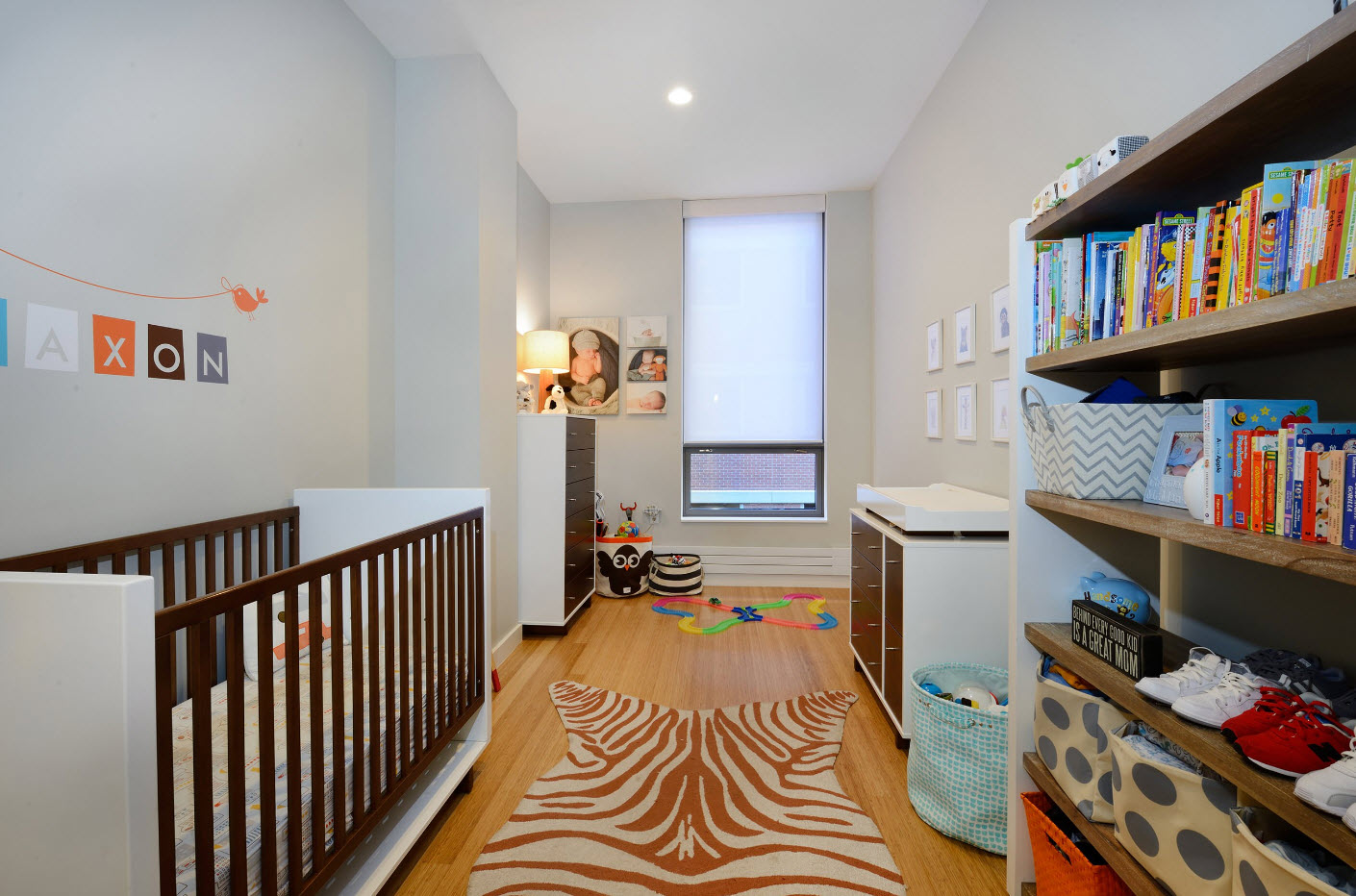 Дизайн длинной и узкой комнаты для младенца