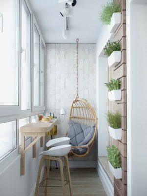 Оригинальный дизайн небольшого балкона