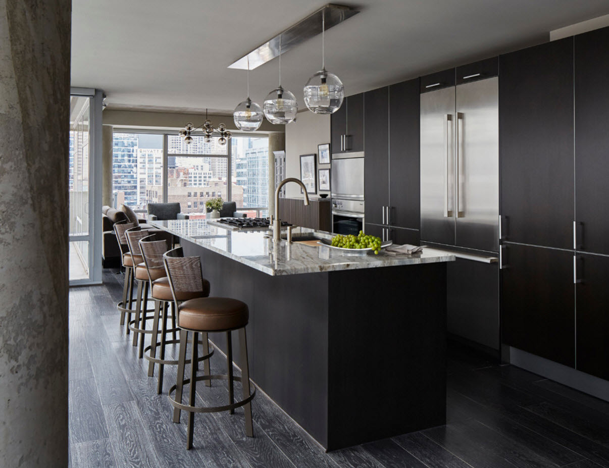 Темный дизайн кухни