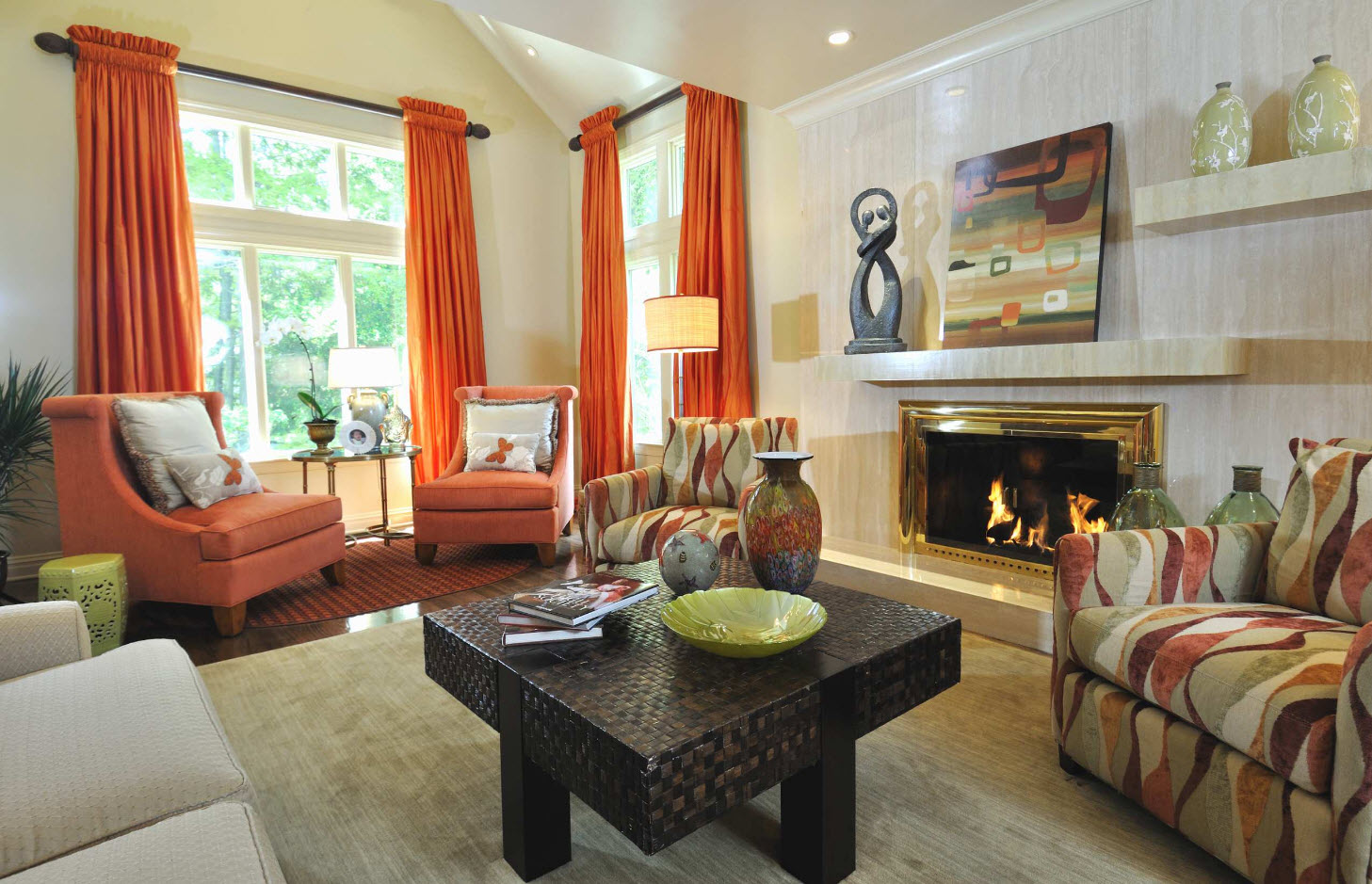 Шторы как цветовой акцент