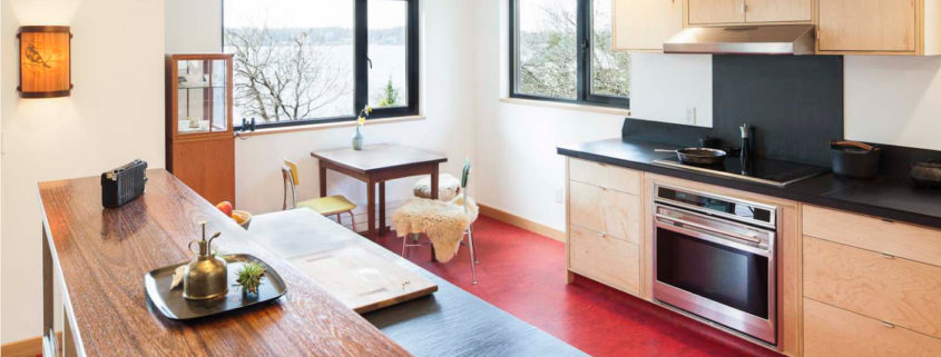 Яркий линолеум для современного дизайна кухни