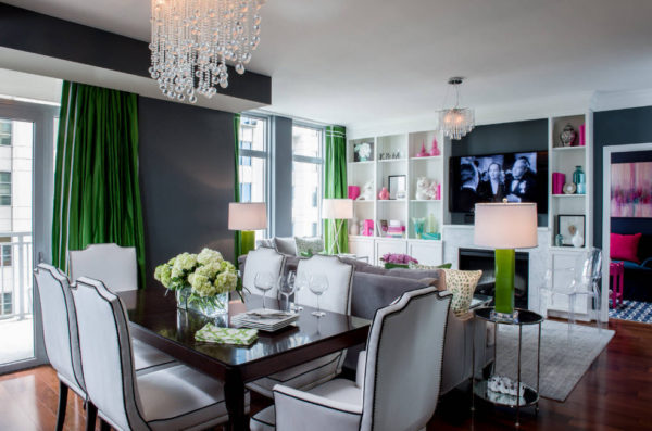 Бело-серо-зеленый дизайн