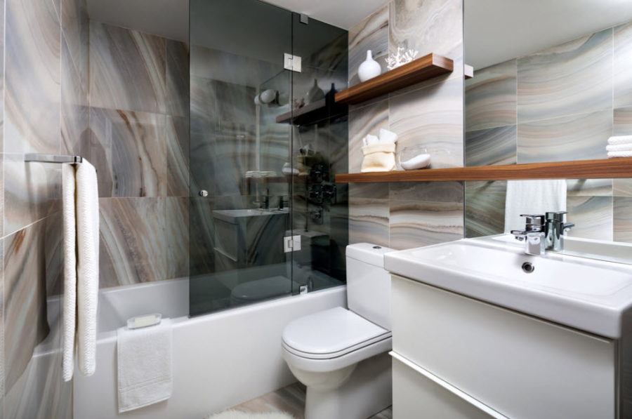 Стеклоблоки в ванной комнате дизайн