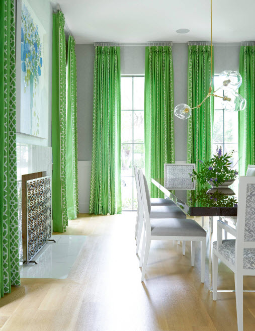 Ярко-зеленые шторы