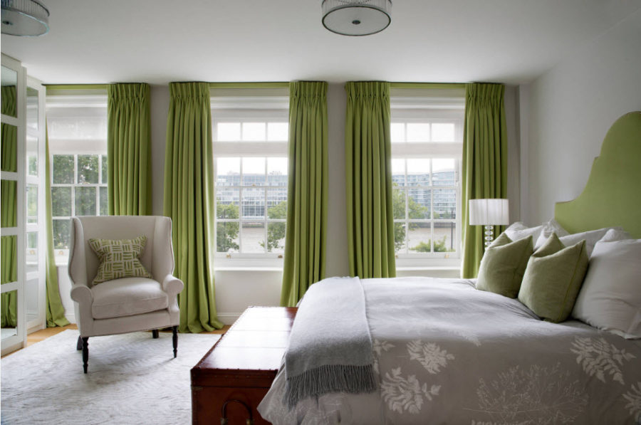 100 лучших идей: зеленые шторы в современном интерьере на фото
