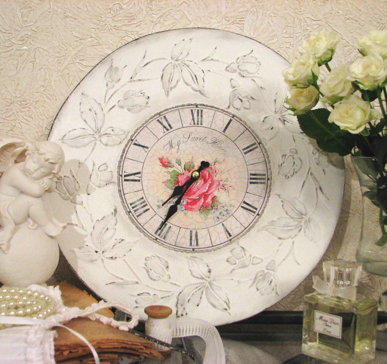 мастер класс часы работы. винтажные часы на стену. поделки с пуговицами. часы в стиле прованс настенные. часы в технике декупаж.