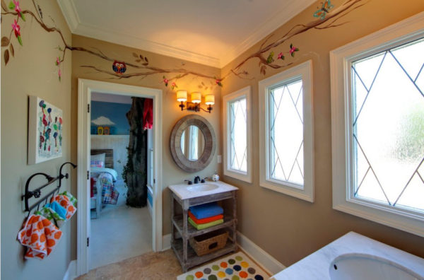 Роспись стен в ванной